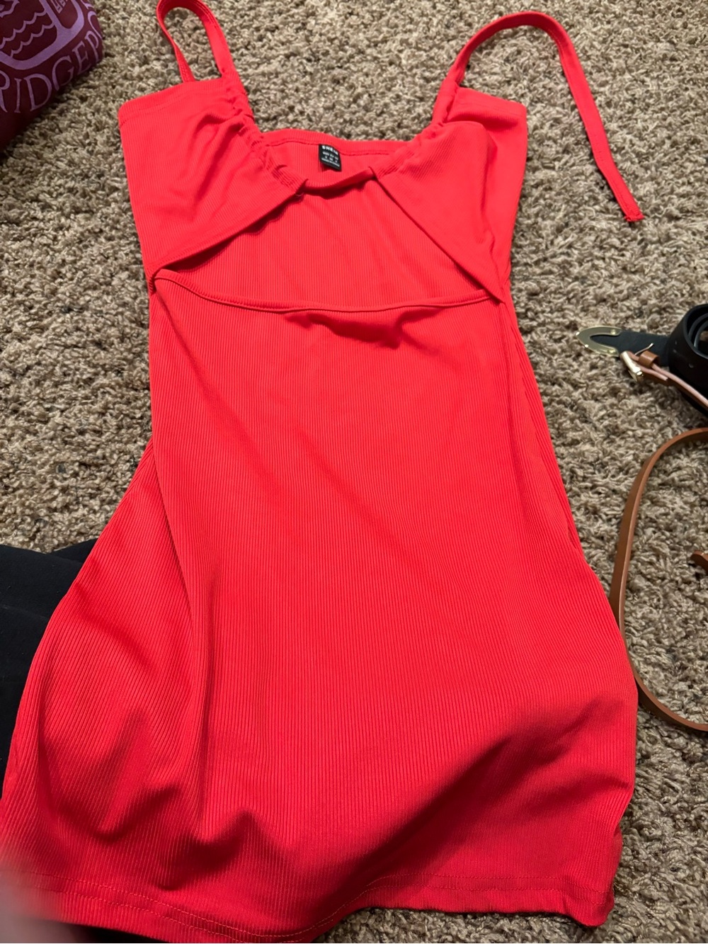 Red cut out dress